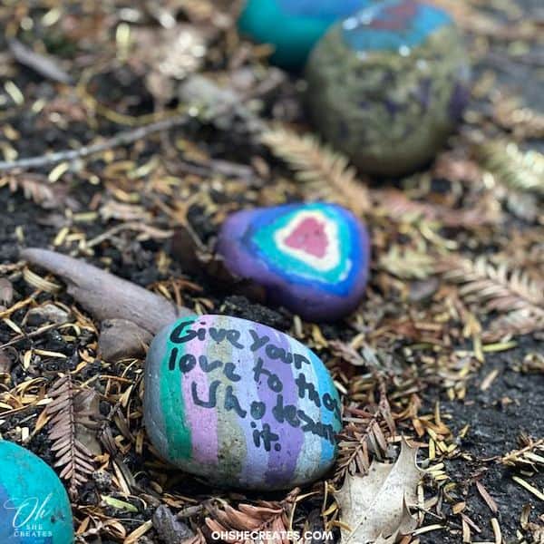 rocks with words give your love to others