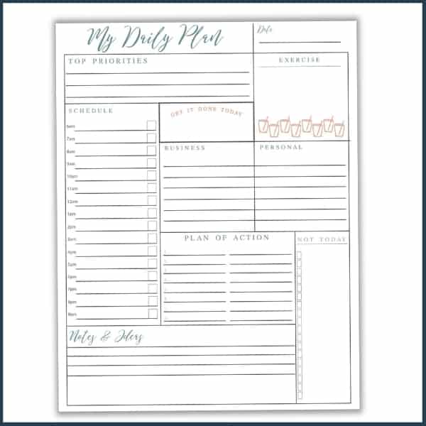 DAILY PLANNER PRINTABLE