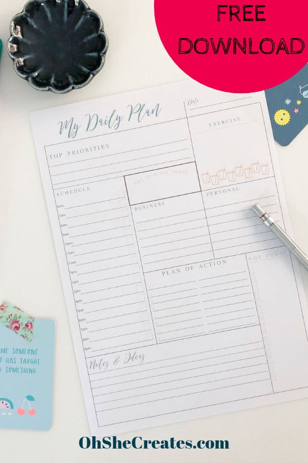 Free download daily planner printable