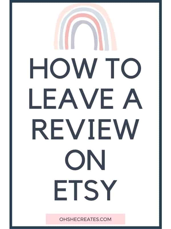 How to leave a review on ETsy
