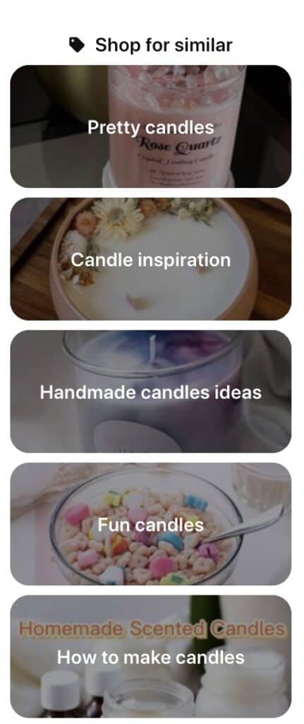 candle search on pinterest