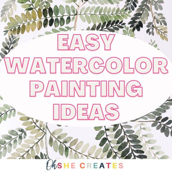 watercolor leaves with text easy watercolor painting ideas