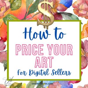 how to price your art text on watercolor image